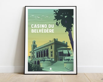 Poster Famous Place In Tunisia "Casino Du Belvédère" Wall decoration, Travel poster, Wall art, Digital wall art A2, A3 & A4, decor print