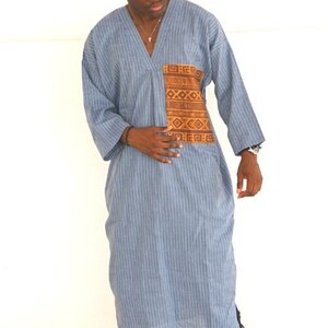 Blue Berber Tunic, Traditional Berber Men's Tunic