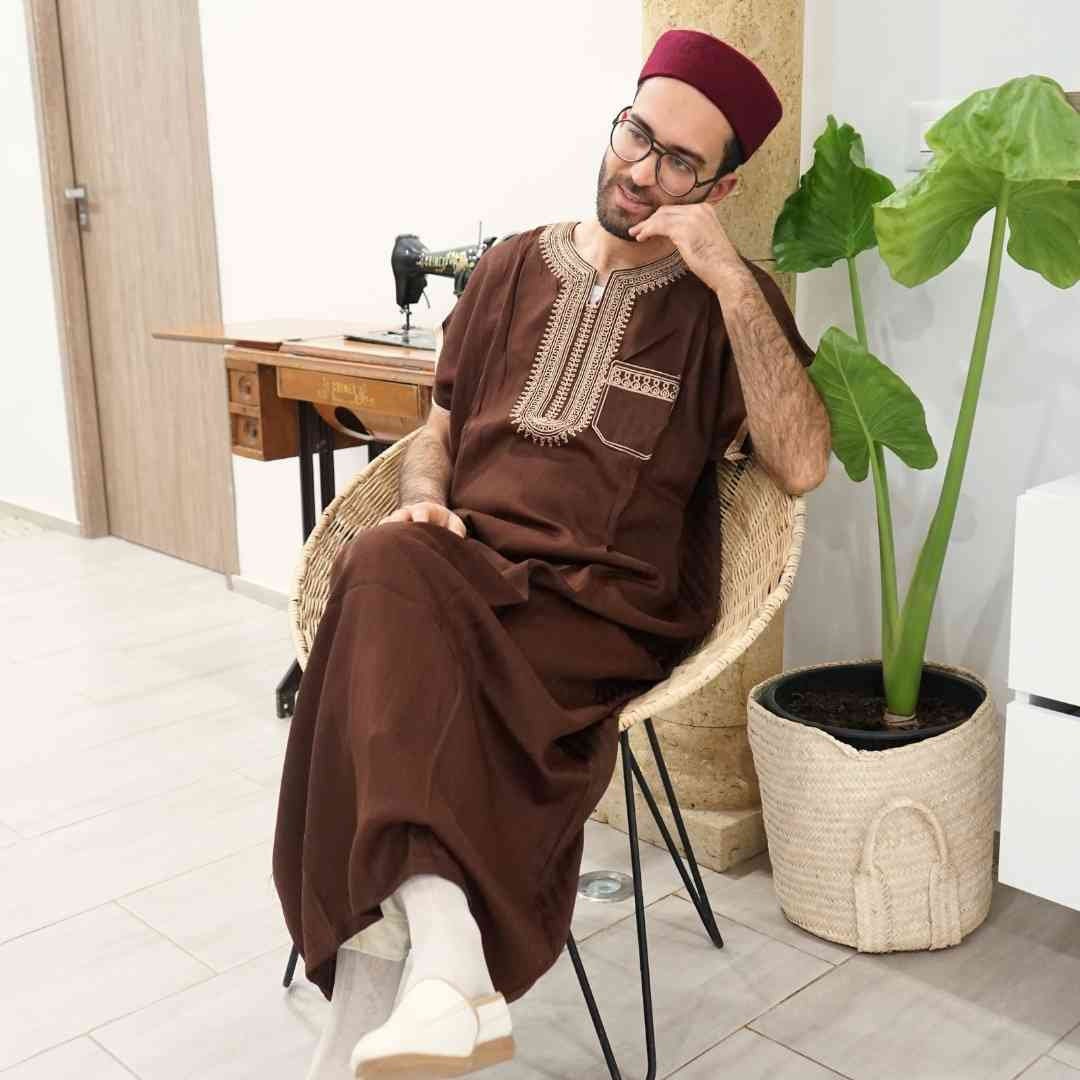 Jebba Tunisienne Marron djellaba pour homme habit pour le mois du ramadan taille standard Etsy France