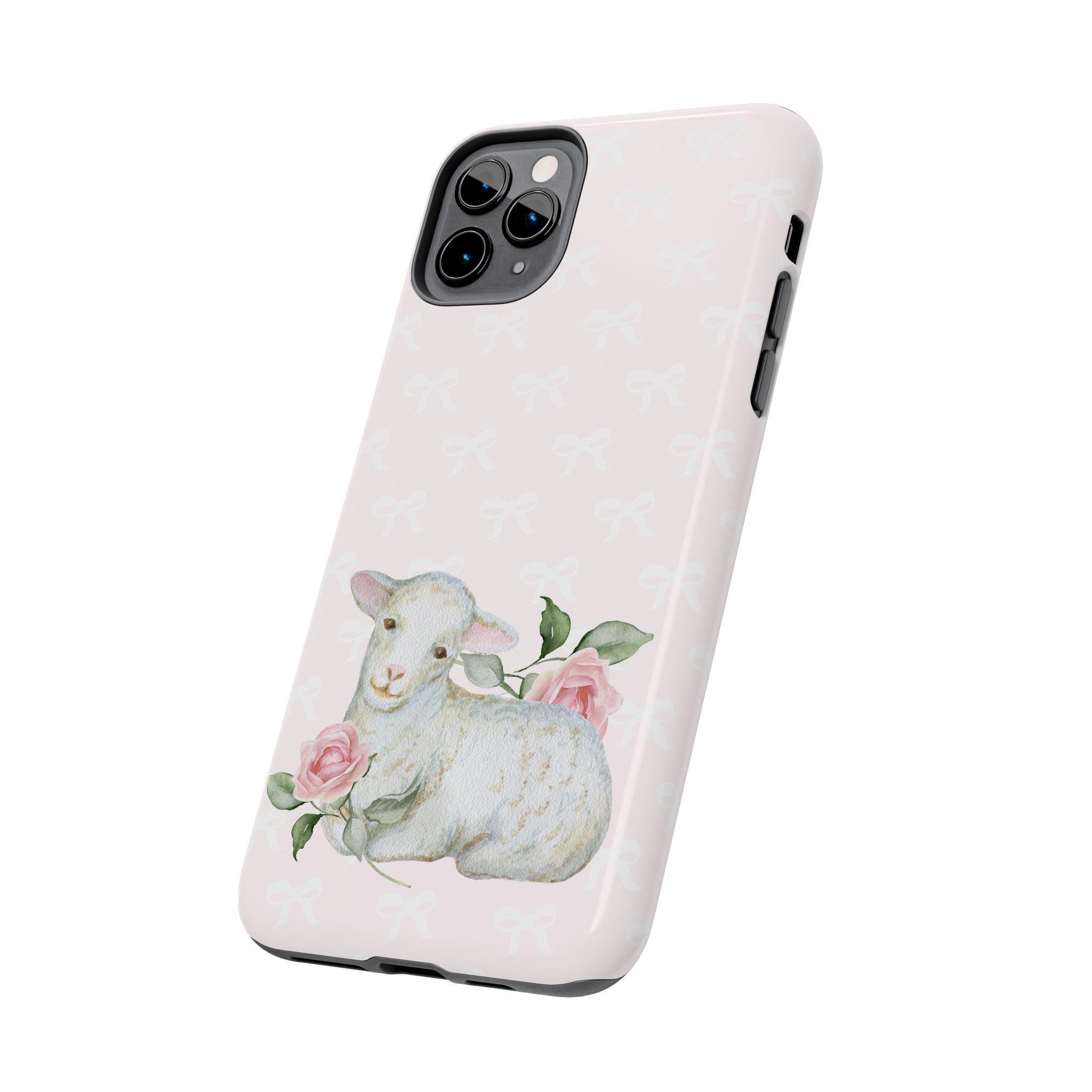 Cottagecore Bow Phone Case Coquette Pastel Pink Case Vintage