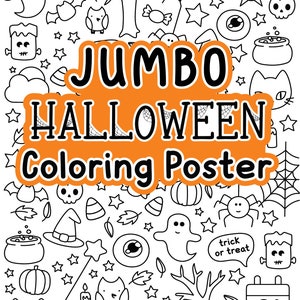 JUMBO Halloween Coloring Poster, Halloween Coloring Sheet for Party, Doodle Coloring Page, Kids Coloring Sheet, Homeschool Printable