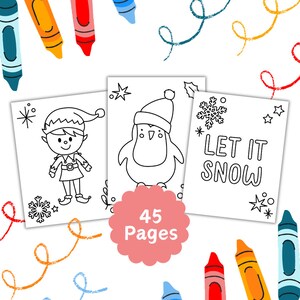 45 Christmas Coloring Pages for Kids Preschool Coloring Book - Etsy