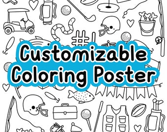 CUSTOM Jumbo Coloring Page, Personalized Coloring Pages for Wedding, Coloring Poster for Memorial, Stocking Stuffer for Kids, Digital Print