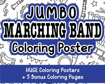 Jumbo Marching Band Coloring Poster: School Music Activity (PDF)