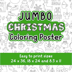 JUMBO Christmas Coloring Poster, Christmas Coloring Banner for Kids, Holiday Coloring Fun, Winter Coloring Sheet, Homeschool Printable