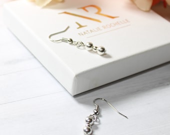 Sterling silver beaded hook earrings