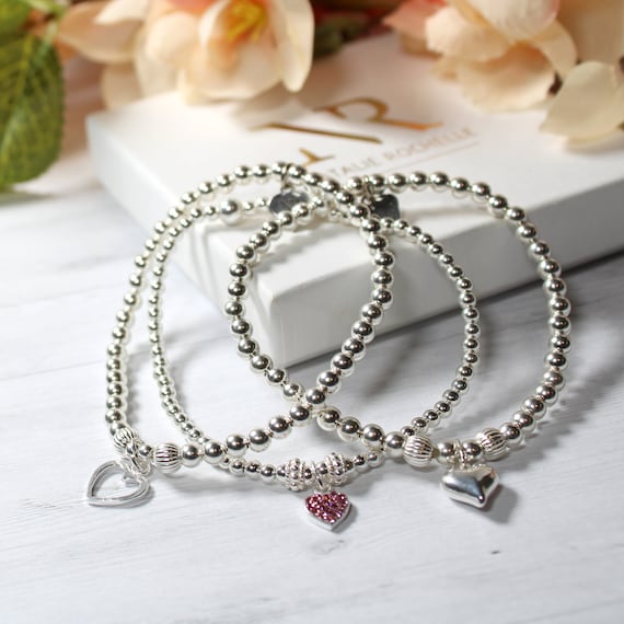 Sterling silver 2024 stretch stacking bracelets