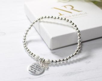 スターリングシルバーの友情モットーブレスレット、エンジェルチャーム付き