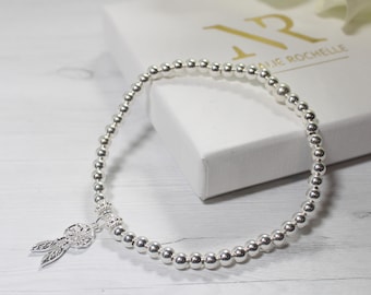 Dreamcatcher sterling silver Stacking Bracelet- women’s gift