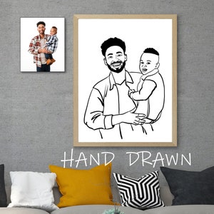 Dad and child Portrait, Father and Toddler portrait, Fathers day gift idea, children and dad, dad and toddler. dad and son