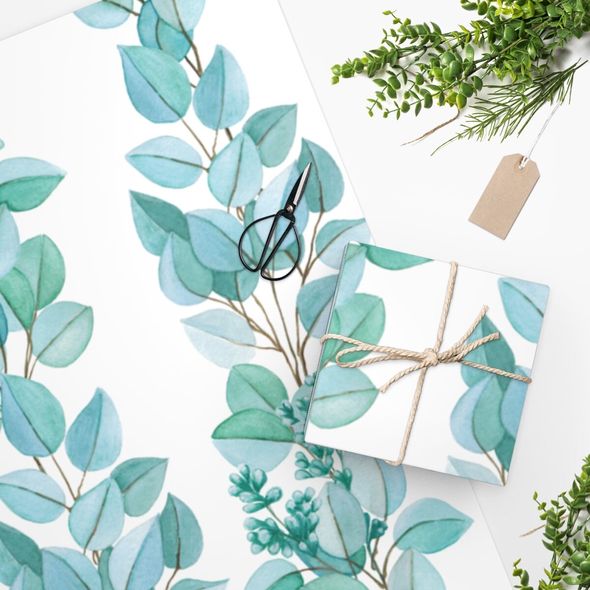 Eucalyptus Wrapping Paper two lengths available Etsy