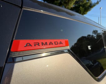 Insertos de letras para pilar de techo trasero de plástico ABS de 1/16" de grosor, compatibles con todos los modelos Nissan Armada 2026 (no son calcomanías de vinilo delgadas).