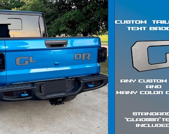Intended for 2020-2025 Jeep Gladiator Tailgate Replacement Badge Larger Style Lettering Dual Color