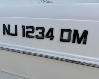 Custom Axis Wake Boat 3D Emblem Style Matched Registration Numbers and Badges 1/8" Thick with Adhesive