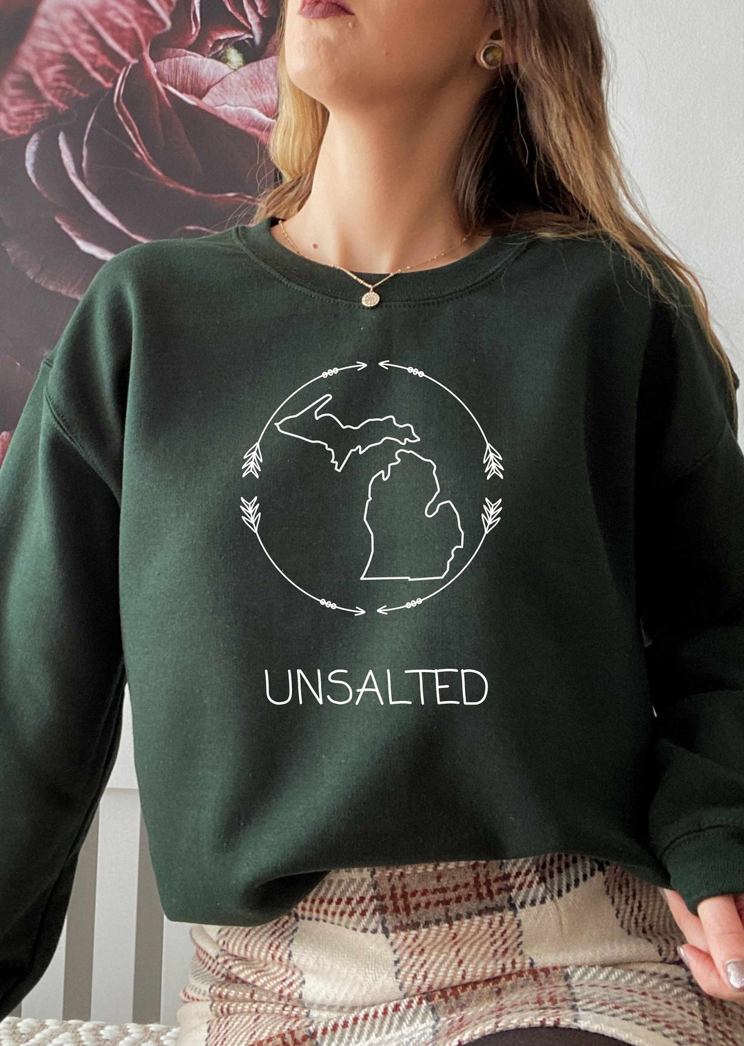 Michigan Unsalted Sweatshirt State of Michigan Gift Great Etsy