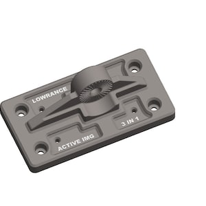 May include: A gray Lowrance Active Imaging 3 in 1 transducer mount with the text "Lowrance", "Active Imaging", and "3 in 1" printed on it.