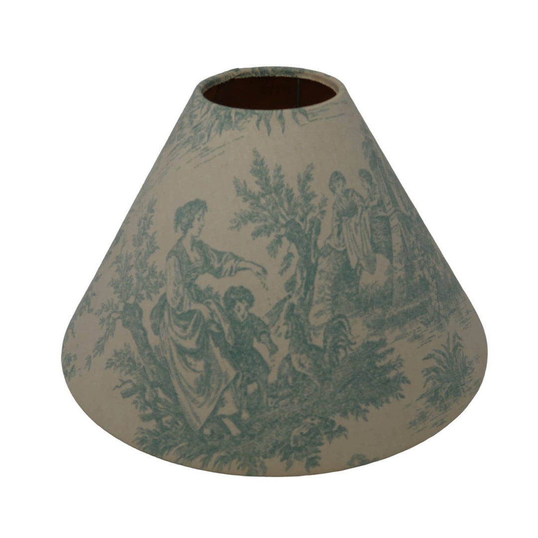 Vintage Waverly Country Life Toile Green Lamp Shade Rare EUC - Etsy