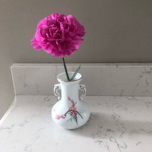Vintage Handpainted Cherry Blossom Gold Bud Vase Handles China