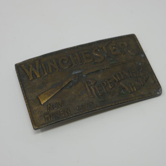 Vintage Winchester Repeating Arms Belt Buckle 197… - image 1