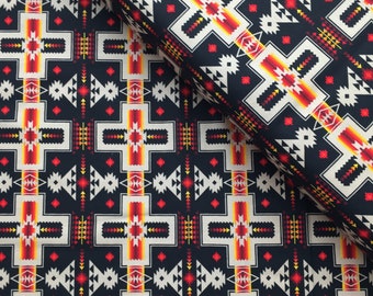 Elizabeth's Studio Fabric, BLACK "Native Cross" Tucson Collection - 468BLACK - HALF YARD