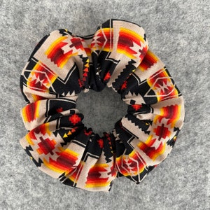 Black Cotton "Native Cross" Scrunchie