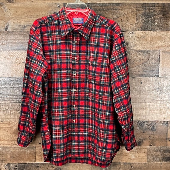 Vintage Pendleton Wool Flannel Shirt / Oversized … - image 1