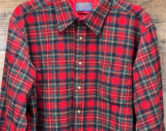 Vintage Pendleton Wool Plaid Shirt, XL