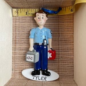 First Responder EMT Male Personalized Custom Christmas Ornament