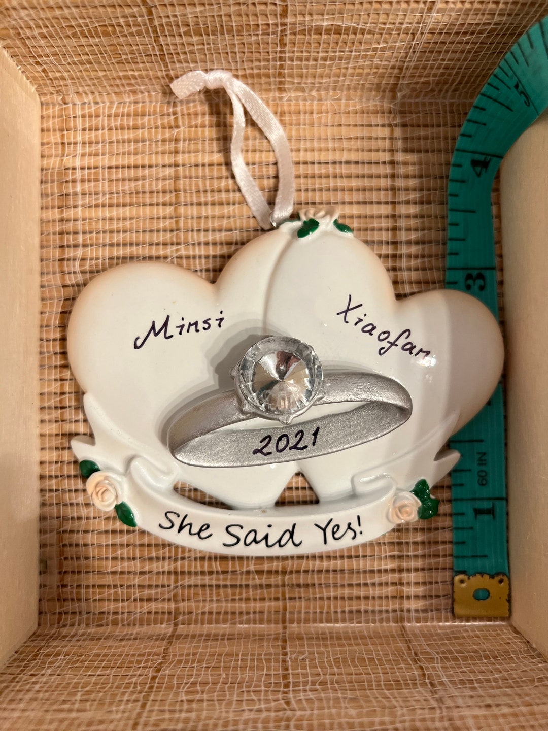 She Said Yes Personalized Custom Christmas Ornament/ Engagement Ring ...
