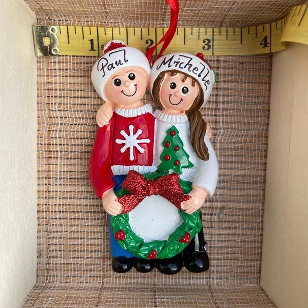 Ugly Sweater Couple Personalized Custom Christmas Ornament