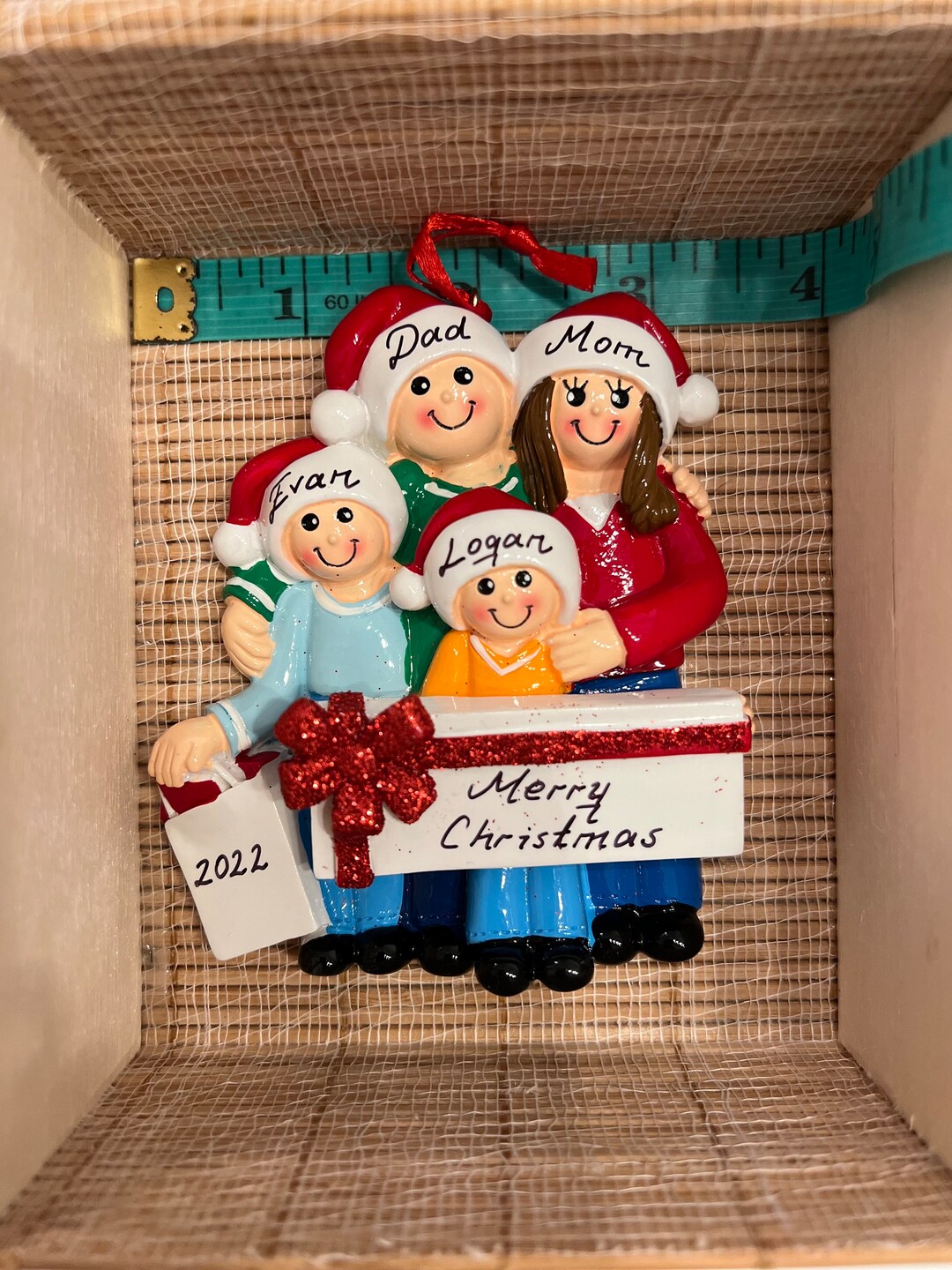 Family of 4 Gift Giving Personalized Custom Christmas Ornament - Etsy