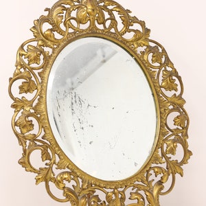 Vintage Brass Oval Mirror