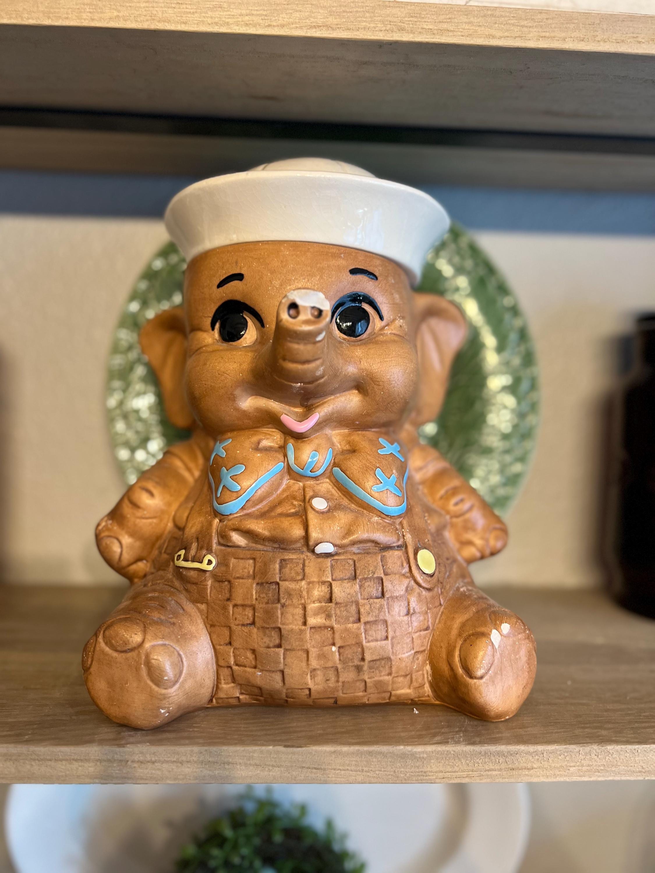 1960 Chalkware Elephant Cookie Jar - Etsy