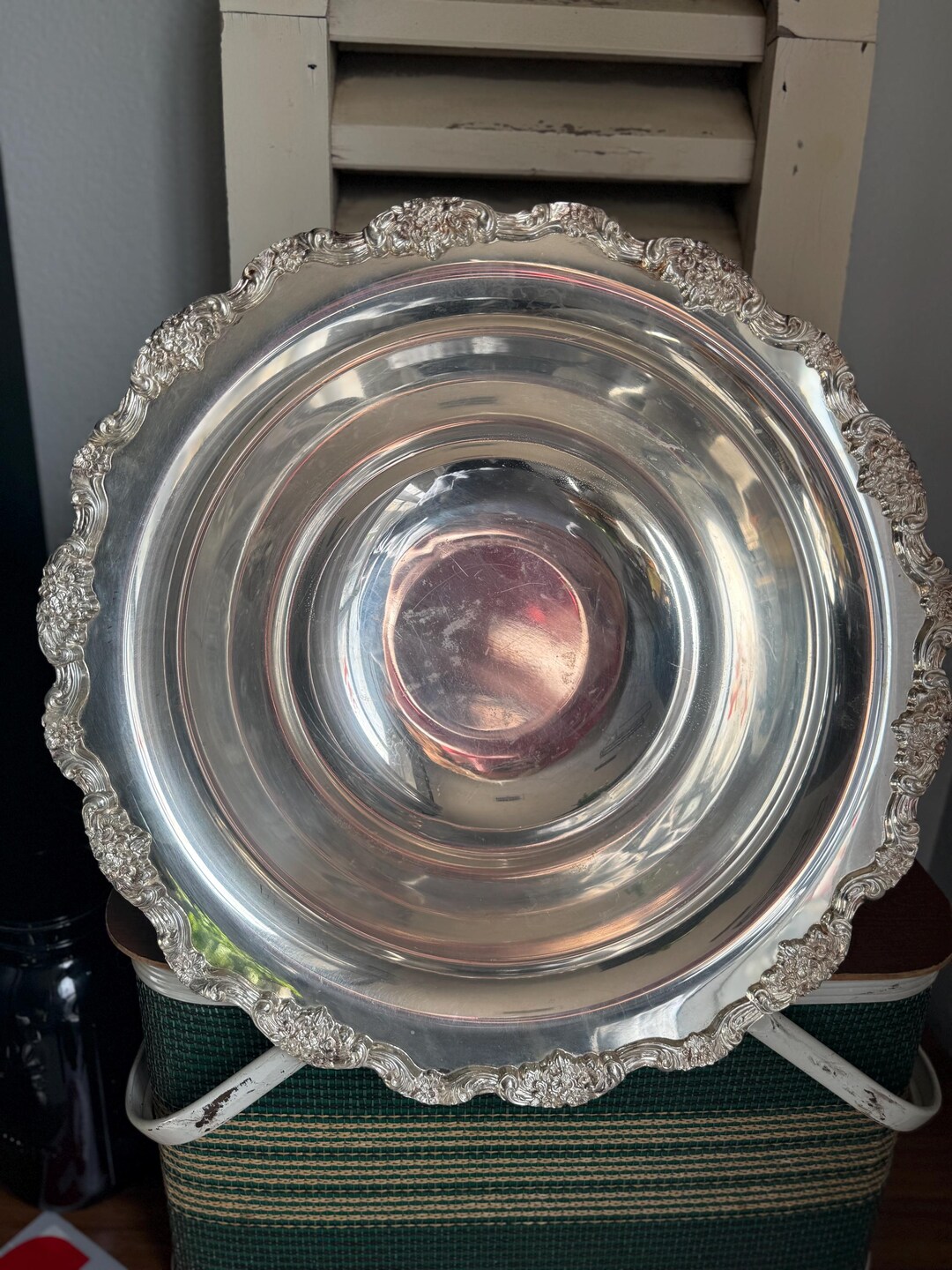 Tin Bowl Decatur Vintage Towle Silver Plate Punch Bowl - Etsy
