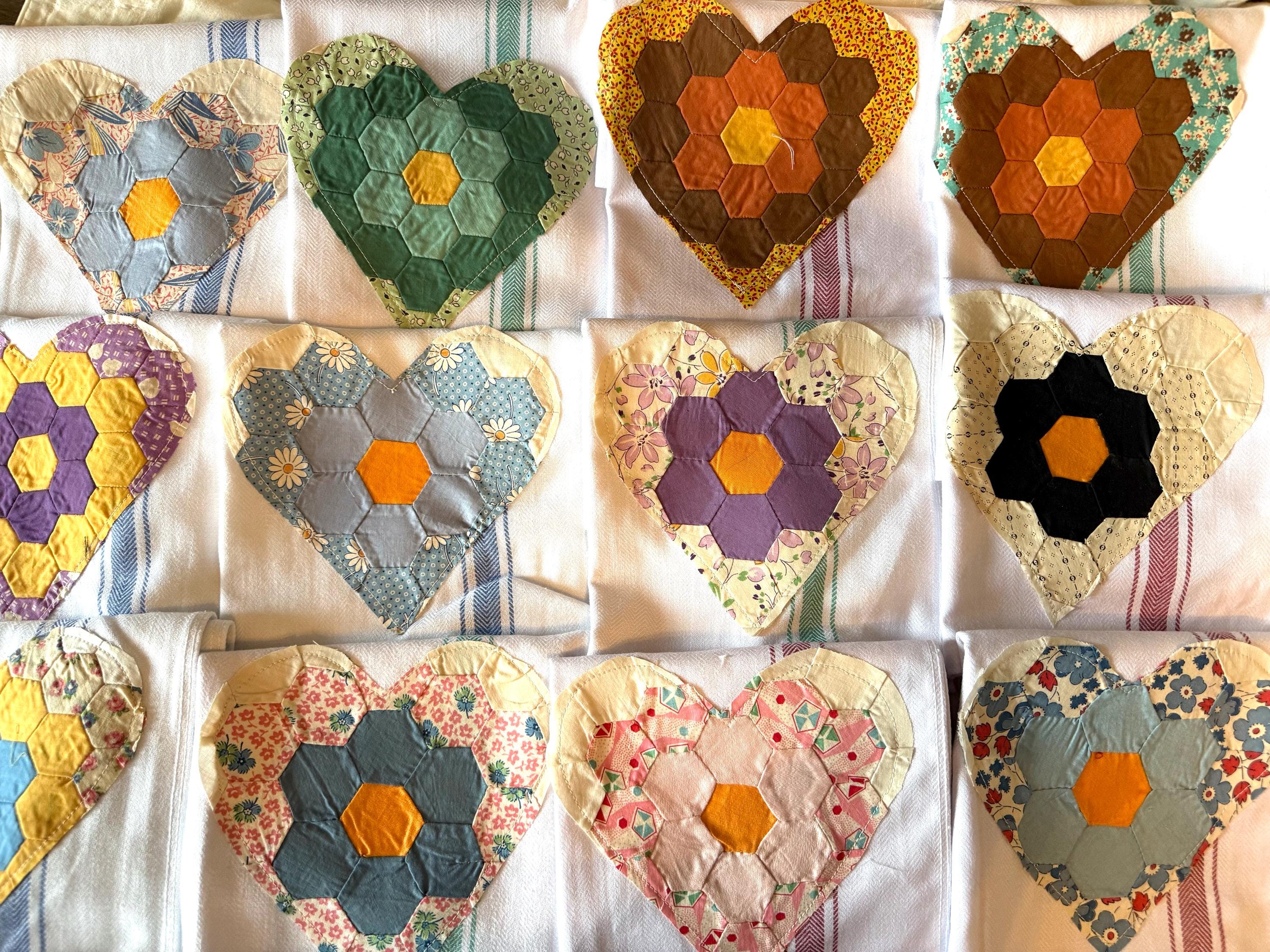 1930’s Dresden Heart Quilt Square Tea Towel, Part 2