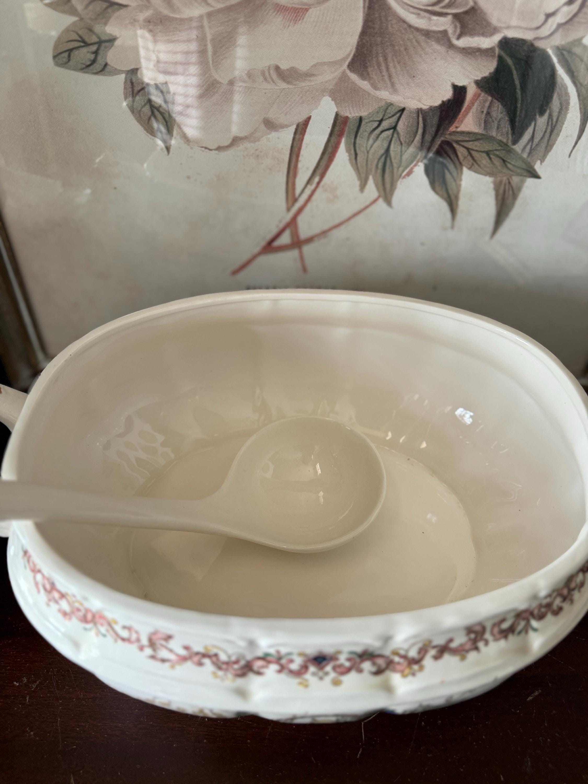 Vintage Porcelain Soup Tureen W/spoon/ Japan - Etsy