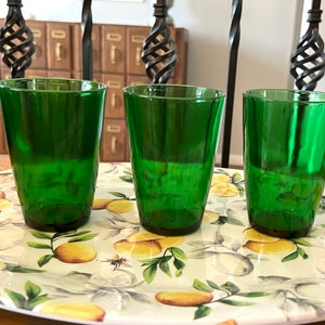 Vintage Green Glasses, Single Glass