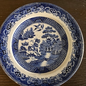 Vintage Transferware Blue Willow Plate