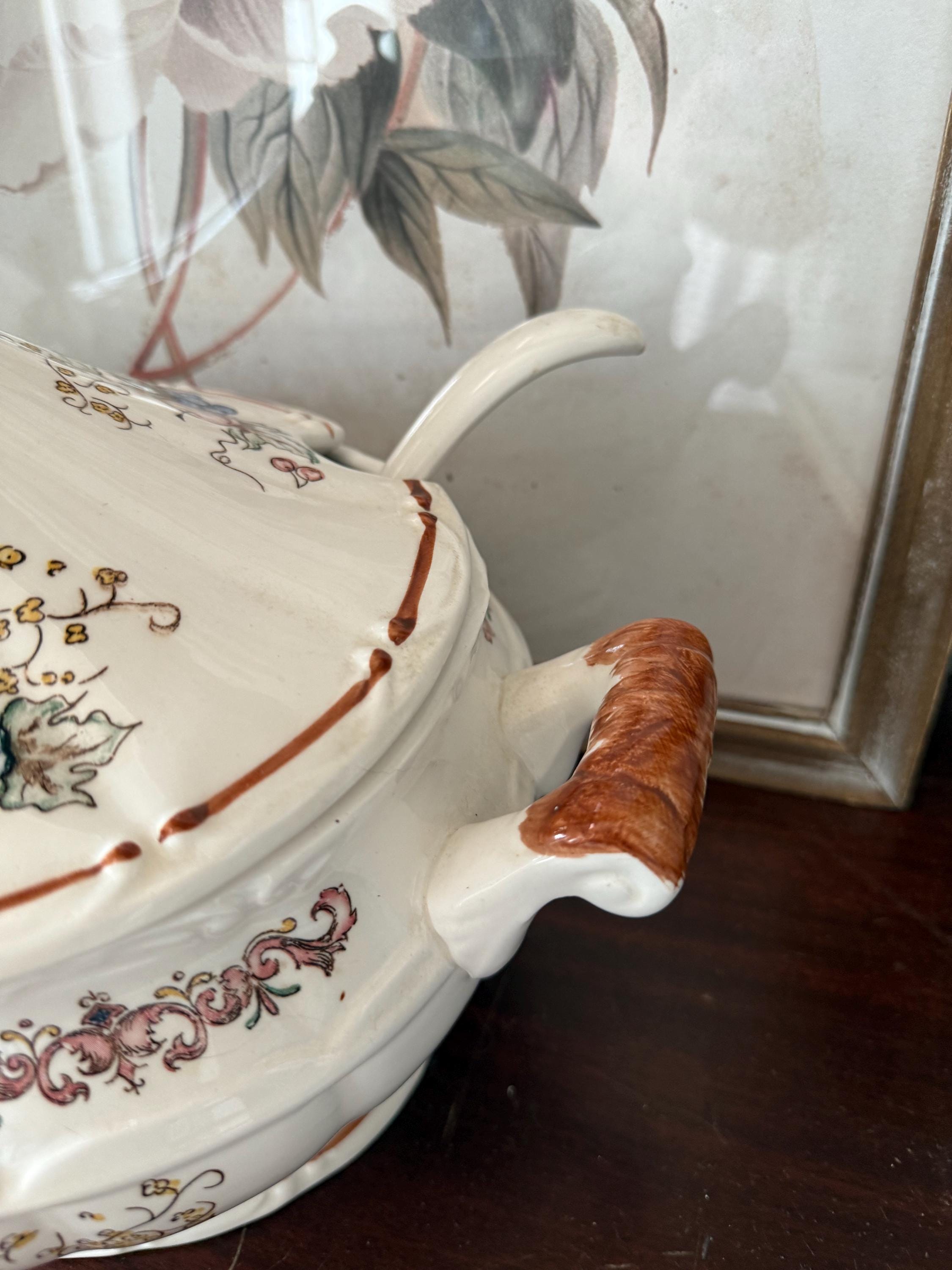 Vintage Porcelain Soup Tureen W/spoon/ Japan - Etsy