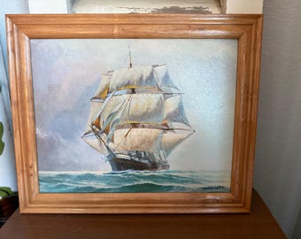 William Mitchell 1940’s Lithograph Merchant Ship