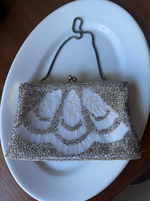 1950’s Beaded Feather Design Evening Bag - image 2