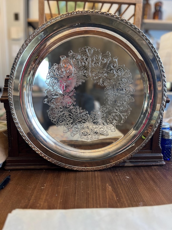 Vintage Silber Platte Serviertablett