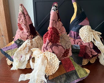 Decorative Vintage Quilt Witch Hat