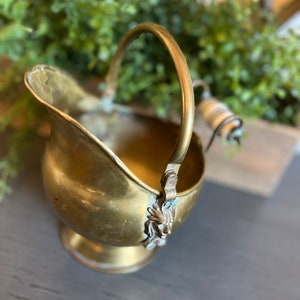 Brass Scuttle with Porcelain Handle