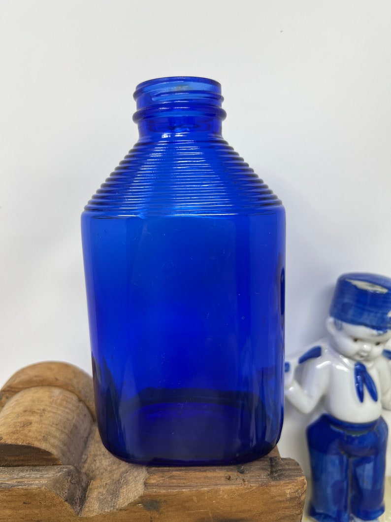 Set of 2 Vintage Cobalt Glass Bottles Etsy