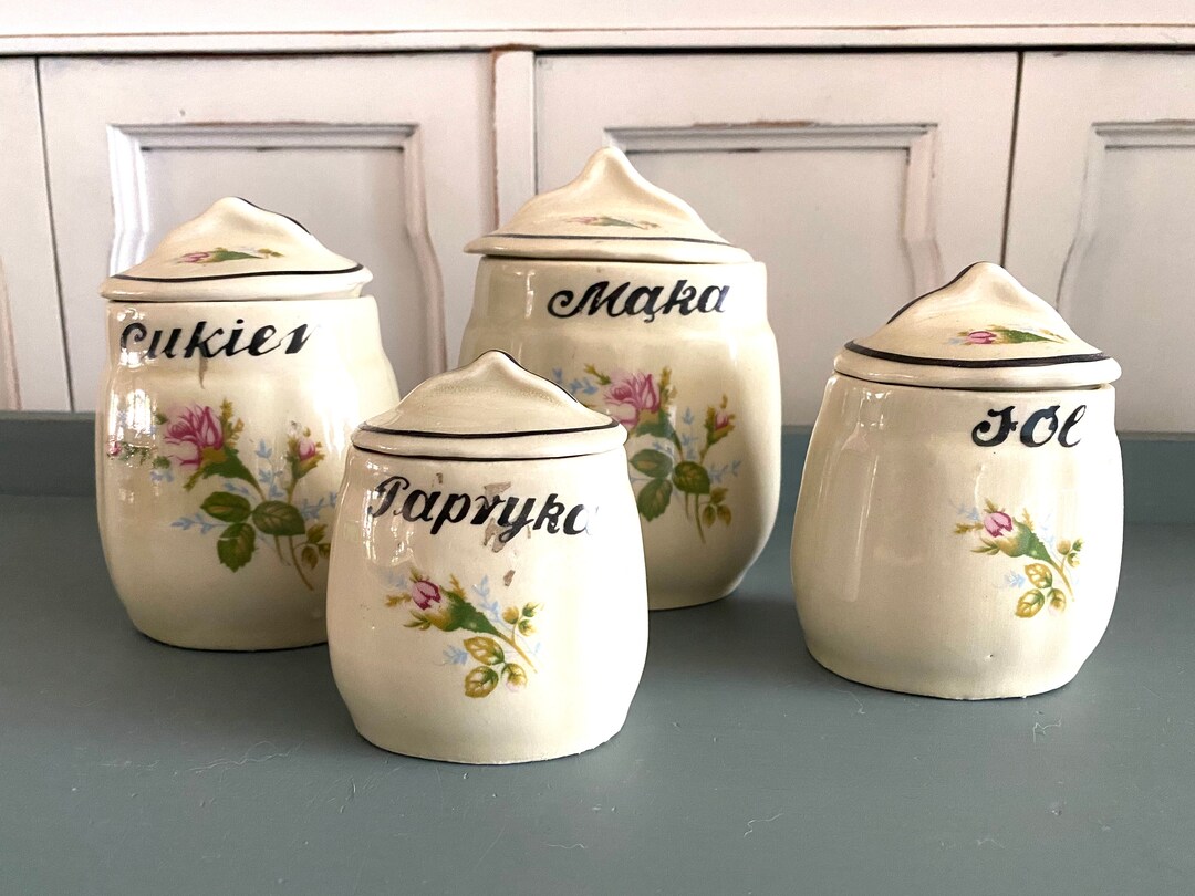 Vintage Spice Jar Set Etsy