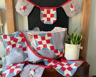Patriotic Antique Quilt Decor