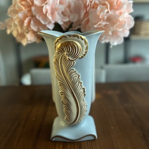 Vintage Blue Feather Vase