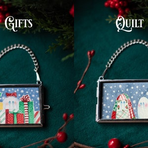 Spooky Holiday Ornament Featuring Cute Whimsical Ghosts and Christmas Themes HAND PAINTED ORIGINALS image 3