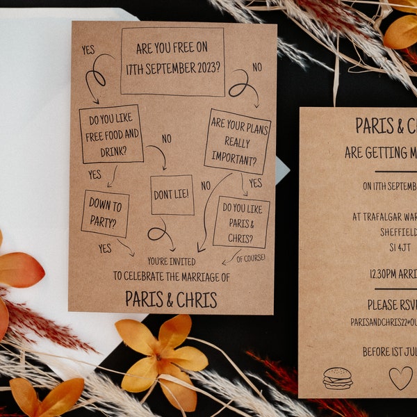 Quirky Wedding Invitations Etsy UK